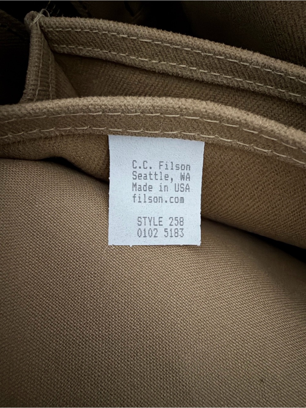 Filson Padded Computer Bag Model 258 Tan - Picture 5 of 8